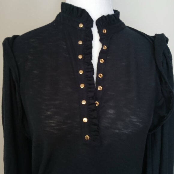 Nation Ltd Lilian Long Sleeve Top in Jet Black Size XS - Picture 4 of 9
